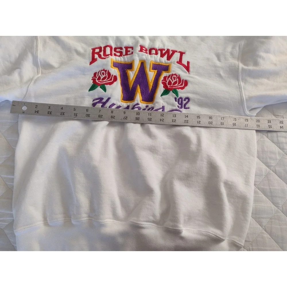 Vtg 92 Rose Bowl Washington Huskies Crewneck Sweatshirt UOW Sz M Embroidered 90s - Picture 5 of 10